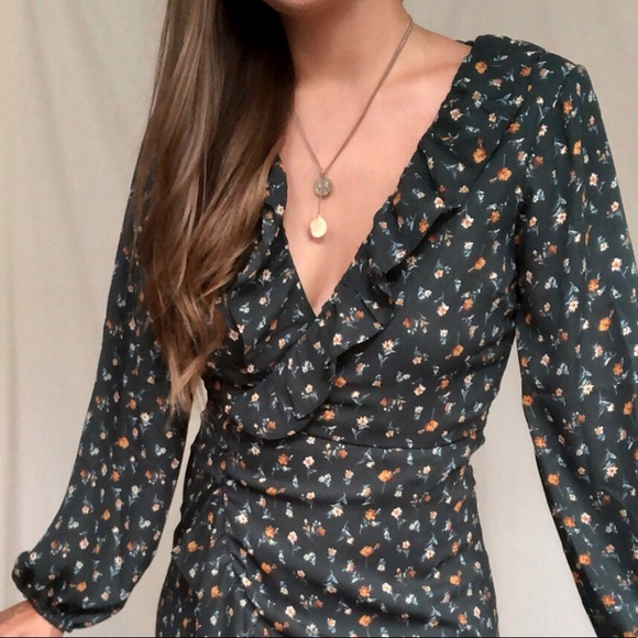 Floral Wrap Mini Babydoll Dress - Picture 14 of 16